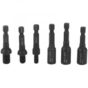 Lot de 6 douilles pour tournevis pneumatique, tige de 6,35 mm (1/4 pouce), pour visser et dévisser à double extrémité (intérieur et extérieur).