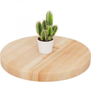 Plateau de table rond 40 cm en bois naturel Pour table basse ronde ou de chevet &Eacute;paisseur : 40 mm Couleur : Naturel - Lamo Manufaktur