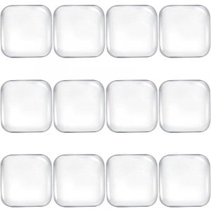 Parkside - Lot de 12 butoirs de porte muraux transparents carrés - Butoirs élastiques transparents autocollants en caoutchouc - Butoirs de porte