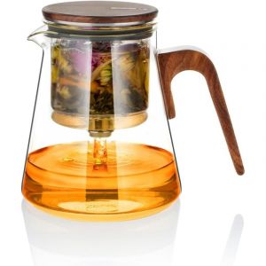 800ML th&eacute;i&egrave;re en verre magn&eacute;tique avec infuseur, th&eacute;i&egrave;re en feuille libre magique avec couvercle d'aspiration magn&eacute;tique pour diffuseurs de th&eacute; &agrave;