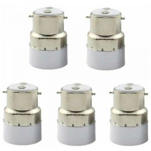 Jalleria - Paquet de 5 convertisseurs de douille d'ampoule B22 &agrave; E14 Douille de douille B22 Passer au support de lampe adaptateur standard E14.