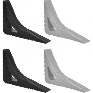 4 Pi&egrave;ces Cale Porte Sol, Antid&eacute;rapant Cale Porte Caoutchouc, Triangulaire Bloc Portes Securite Caoutchouc, Noir et Gris Arr&ecirc;ts de Portes, pour