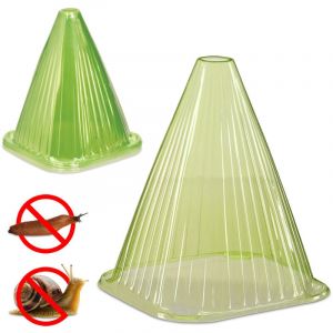 Cloche à salade, lot de 12, pvc, protection contre le gel et les escargots, h x l x p : 22 x 19 x 19 cm, vert - Relaxdays