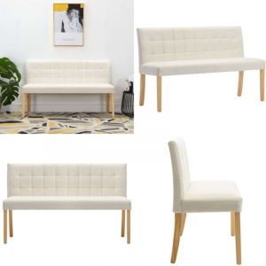 Vidaxl - Banc 140 cm Crème Velours - Banc - Meuble Salle à Manger - Chaise Confortable - Mobilier Intérieur - Canapé D'appoint - Home & Living