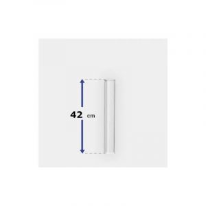 Gefradis - Poteau de clôture pvc avec renfort acier h 42 x l 4 cm blanc renforcé en acier
