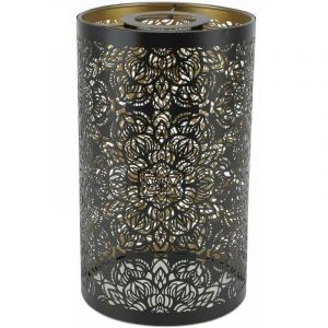 Basetbl - Abat-Jour Sculpture Creuse Abat-Jour En Fer Forgé Abat-Jour En Fer Table Circulaire Abat-Jour Moderne En Métal Cylindrique Motif Circulaire