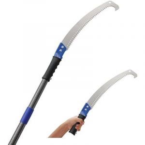 Scie &agrave; branches bleue, scie de jardin pour arbres &agrave; lame courbe, scie &agrave; longue port&eacute;e pour &eacute;lagueurs, jardin, terrasse, arbres, branches, 4 m (13
