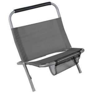 Ac-deco - Fauteuil chaise Cale Dos De Plage Anthracite 48X40XH60CM
