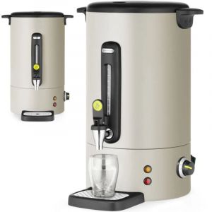 Chauffe-eau &agrave; vin chaud avec robinet et bac de r&eacute;cup&eacute;ration 16 l 1650 W - gris clair