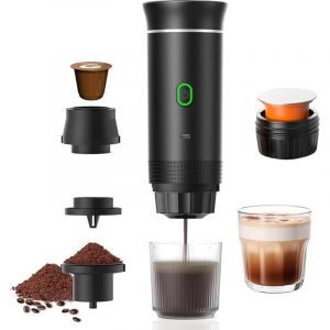 Machine &agrave; Caf&eacute; Espresso Portable 15 Bars &ndash; Cafeti&egrave;re &Eacute;lectrique Sans Fil avec USB Rechargeable, Compatible Capsules Nespresso/Caf&eacute; Moulu pour Voyage,