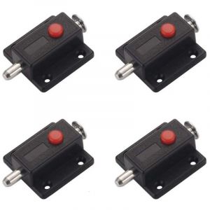 Verrou Targette, loquet &agrave; glissi&egrave;re de s&eacute;curit&eacute; &agrave; bouton &agrave; ressort automatique pour armoire, loquets de porte int&eacute;rieurs et ext&eacute;rieurs fen&ecirc;tres,