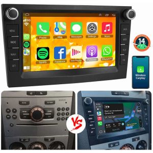 Essgoo - 1+32G pour Opel Corsa c/d Zafira b Astra g h Vivara Combo Signum Vivaro Android 14 Autoradio Carplay noir