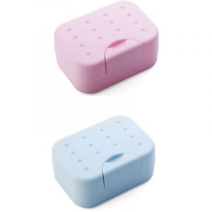 Boite Savon Voyage 2 Pack Portable Porte Savon avec Couvercle Boite a Savon Plastique Porte-Savon &eacute;tanche Conception de Serrure Adapt&eacute;e aux Voyages