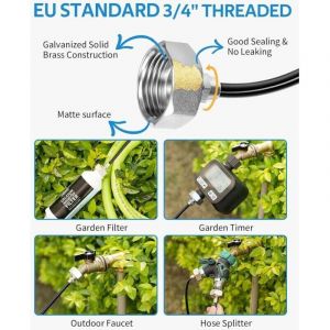 Brumisateur Exterieur, 8M Brumisateur Terrasse avec 7 Buse Brumisateur +2 Buses de Rechange+1Adaptateur (en Laiton, 3/4") Brumisateur pour Patio