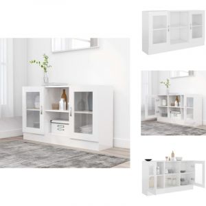 Vidaxl - Armoire à vitrine Blanc brillant 120x30,5x70 cm Bois ingénierie - Buffet Blanc - Meuble Rangement - Armoire Vitrines - Commode Moderne
