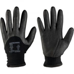 Eurotechnique - Lot de 10 paires de gants Manutention eurolite 6640 - Tricot noir sans couture &agrave; base de nylon noir - jauge 17 Taille 8