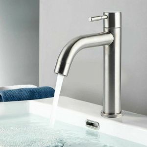 Robinet, G1/2 Acier Inoxydable Bross&eacute; Simple Robinet Froid Robinet Type Cl&eacute; Robinet d'Eau Accessoire de Salle de Bains pour Maison Cuisine Salle de