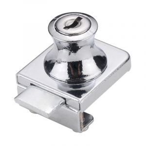 Serrure de porte en verre,Serrure en acier chrom&eacute;,&eacute;cran en verre de verrouillage,Serrure pour des portes en verre Serrure vitrine avec, pour la porte