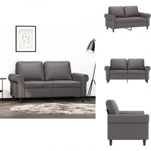 Vidaxl - Canapé à 2 places Gris 120 cm Similicuir - Canapé Deux Places - Canapé Gris - Canapé Simili Cuir - Canapé Moderne - Canapé Design