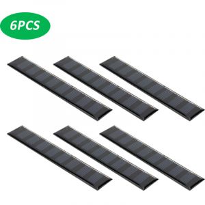 6 Panneaux Solaires Portables 0.3W 4V pour Charge d'Urgence Ext&eacute;rieur - Batteries Rechargeables 2.4V/3V - Lot de 6