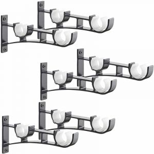 6pcs tringle à rideau en métal robuste, support de tringle à rideau, double support de tringle à rideau, support de tringle à rideau en aluminium,