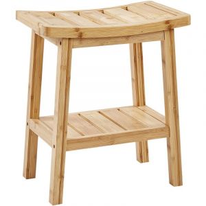 Beliani - Table d'Appoint Tabouret de Salle de Bain Moderne en Bambou Bois Clair Tremont