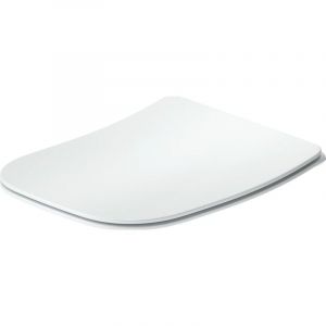 DURAVIT - Abattant WC plastique Carré Blanc extra-plat, Lunette toilettes universel à frein de chute / fermeture amortie - 36x42,3x4,8cm - Univavo