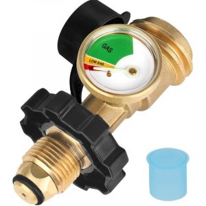 Adaptateur POL vers QCC avec manom&egrave;tre, connecteur pour r&eacute;servoir de propane, interface de conversion QCC1/Type 1, indicateur de niveau de liquide
