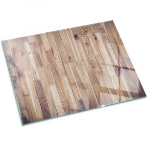 Plaque Rectangulaire de sol sous po&ecirc;le &agrave; bois en verre tremp&eacute; protection thermique du plancher Planches de bois dispos&eacute;es 80x60 cm