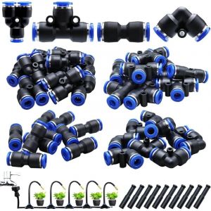 Ensemble de raccords rapides pour tuyaux d'eau, raccords rapides en plastique de 6 mm de diam&egrave;tre int&eacute;rieur, raccord pour tuyaux d'arrosage, syst&egrave;mes