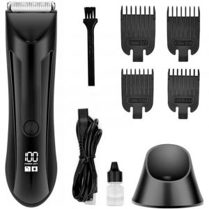 Tondeuse Intime &ndash; Tondeuse Intime Homme 3-en-1 &Eacute;tanche IPX7, Rasoir Corps, Aisselles & Pubis Lames Inusables, Rechargeable LED Pr&eacute;cision & Confort