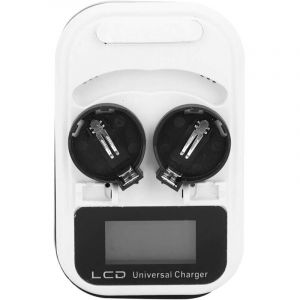Chargeur de Batterie au Lithium Bouton Rechargeable 1 pi&egrave;ces &eacute;cran LCD Maximum 300MA Chargeur &agrave; Double Fente pour LIR2016 LIR2025 LIR2032