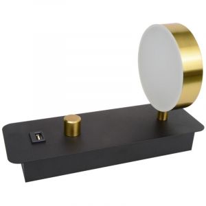 Applique Murale Interieur T&ecirc;te de Lit Lampe LED Murale Interrupteur Rotative Luminosit&eacute; Reglable Appliques de Chevet avec USB Port, Moderne &eacute;clairage