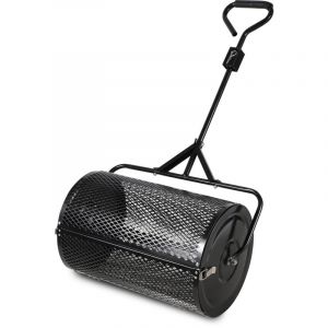 Randaco &Eacute;pandeur de jardin 75 L &ndash; 60 &times; 40 cm, &eacute;pandeur &agrave; rouleau pour engrais et semences Noir