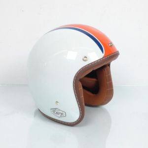 Casque jet blanc orange Torx pour homme / femme Taille XL Wyatt