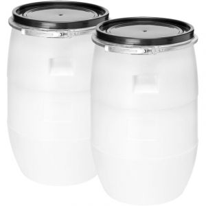 Garronda r&eacute;servoir d'eau de 2 x 60 litres, Baril Alimentaire, f&ucirc;t &agrave; Large Ouverture en HDPE et sans BPA, tonneau de Jardin, bac &agrave; Aliments pour