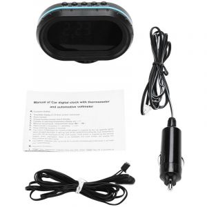 Gistuch - Moniteur d'alarme d'horloge de voltmètre de thermomètre de voiture de Digital de 12V/24V, horloge de table multifonctionnelle de led