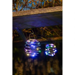 Lot de 2 suspensions spirale solaire 16 LED