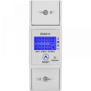 5-80A 230V 50Hz compteur d'&eacute;nergie monophas&eacute; r&eacute;tro-&eacute;clairage lcd, compteur d'&eacute;nergie &agrave; montage sur rail din DDS015, compteur d'&eacute;nergie Watt