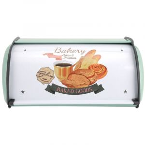 Boîte à pain et pâtisserie en métal pour rangement de cuisine, style rétro, grande capacité