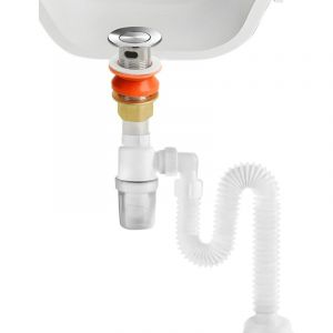 Kit De Siphon Pour &Eacute;vier, Ensemble De Vidange 1 1/4" X 32 Mm Avec Tuyau De Vidange Flexible Et Clapet Anti-Retour Extensible De 290 &Agrave; 820 Mm Pour