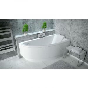 Baignoire d'angle oriega 150 cm droite avec tablier - Blanc