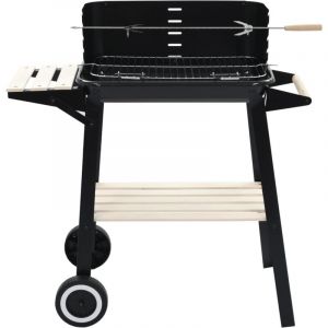 Inlife Barbecue au charbon de bois avec roulettes
