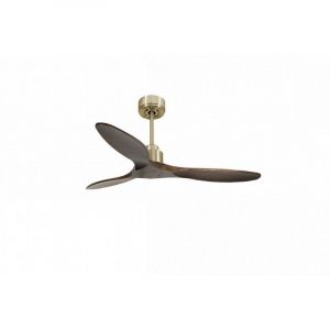 Klassfan - Tenerife de Super destratificateur et ventilateur dc 132 cm Laiton pales bois sombre sans Lumi&egrave;re 25 &agrave; 40 m&sup2;