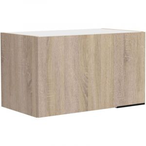 Module de cuisine Arko Superior de style industriel en ch&ecirc;ne brut et noir avec 2 portes et 1 &eacute;tag&egrave;re int&eacute;rieure 60x36x36 cm