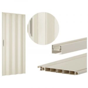 Guide en PVC de 150 cm pour porte pliante de couleur ivoire &ndash; accessoire universel