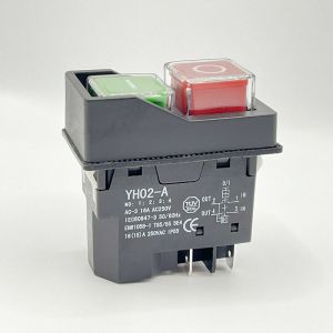 Interrupteur Magn&eacute;tique Etanche, 4 Broches Bouton Poussoir Marche/Arr&ecirc;t Commutateur Arr&ecirc;t de D&eacute;marrage Accessoires pour Machines-Outils 250V 16A,