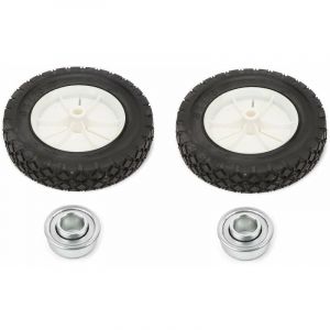 Cyclingcolors - 2x Roue de tondeuse universelle diamètre 200mm avec pneu 8 x 1,75 moyeu 35mm + 2x roulement tracteur autoportée