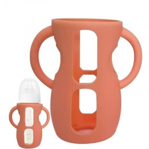 Manchon pour biberon en Verre, Manchon en Silicone pour biberon en Verre - Manchon de biberon avec poign&eacute;es - Porte-Bouteille Anti-Casse, Manchon