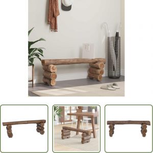 vidaXL Banc ext&eacute;rieur - banc Naturel 110 x 30 x 34 cm Bois de teck massif